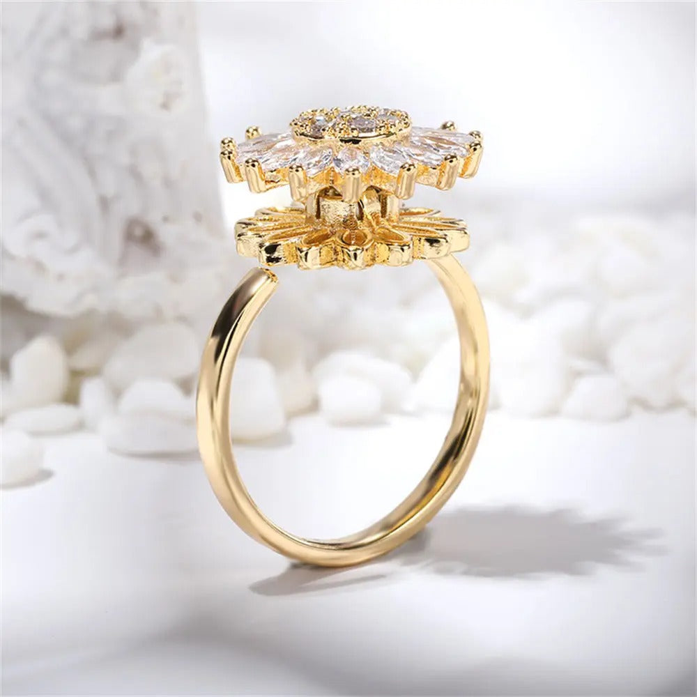 Desteyante Anillo Girasol Giratorio