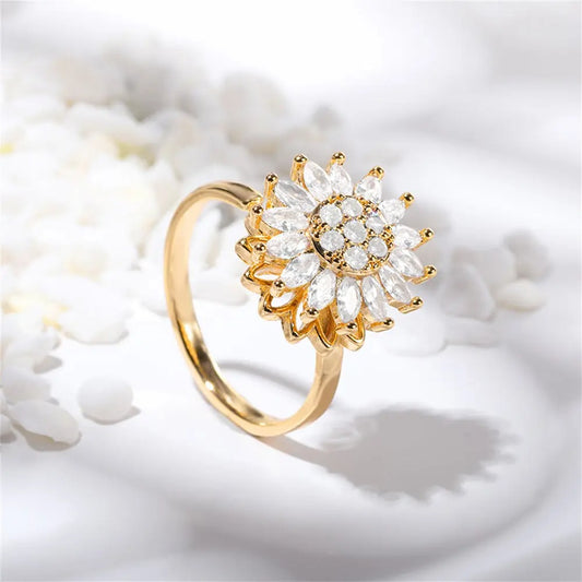 Anillo Girasol Giratorio